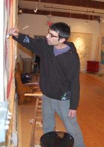 Matthew Marks working in VAE Sage Mill Studio Gallery